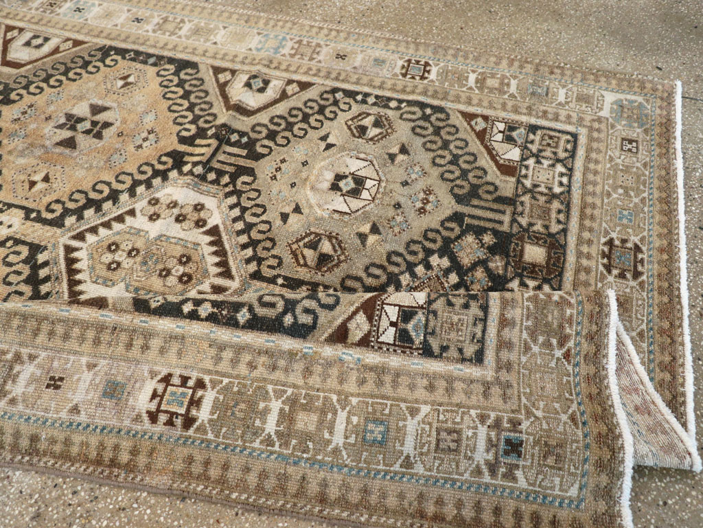 Vintage Persian Bakhtiari Tribal Wide Gallery Runner, No.29279 - Gsblank