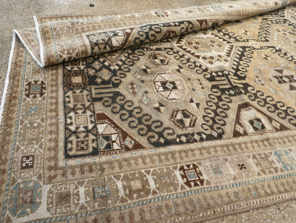 Vintage Persian Bakhtiari Tribal Wide Gallery Runner, No.29279 - Gsblank