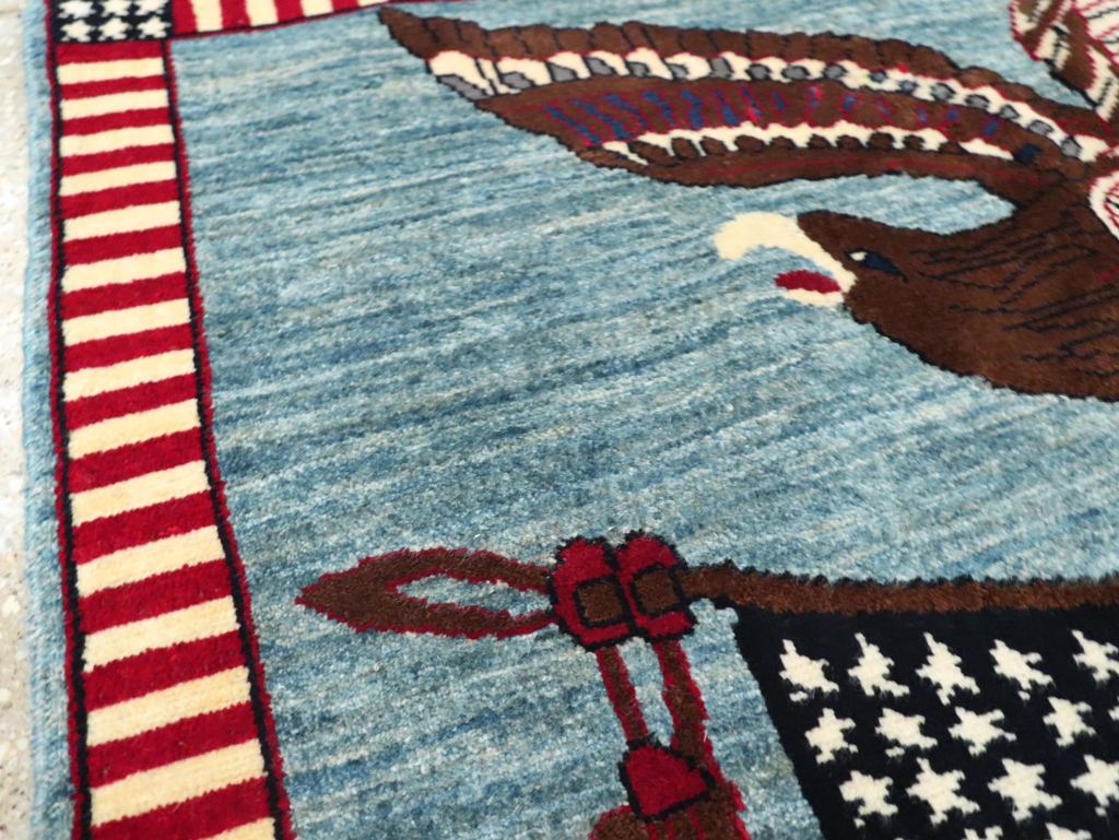 Modern Persian Mahal Pictorial Flag Rug (Pair: 1 of 2), No.29293 - Gsblank