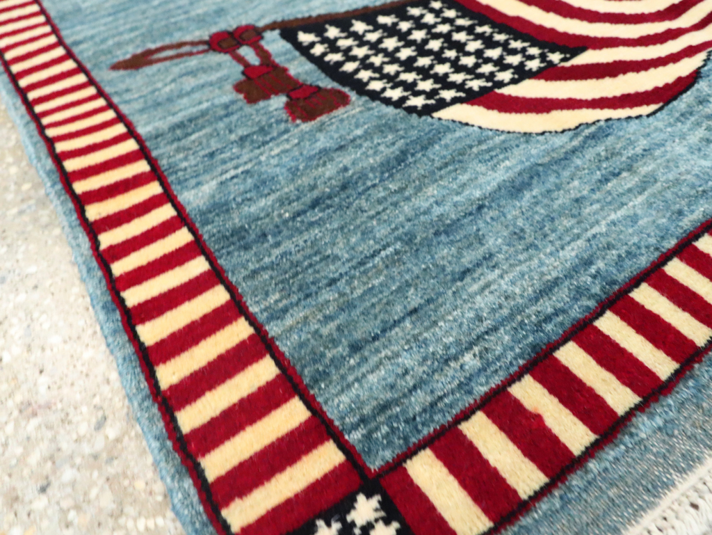 Modern Persian Mahal Pictorial Flag Rug (Pair: 1 of 2), No.29293 - Gsblank