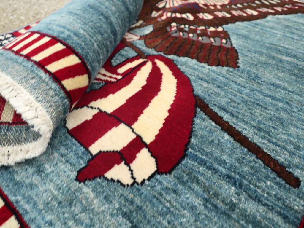 Modern Persian Mahal Pictorial Flag Rug (Pair: 1 of 2), No.29293 - Gsblank