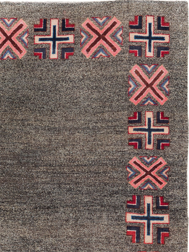 Vintage Persian Art Deco Mashad Accent Rug (Pair: 1 of 2), No.29297 - Gsblank