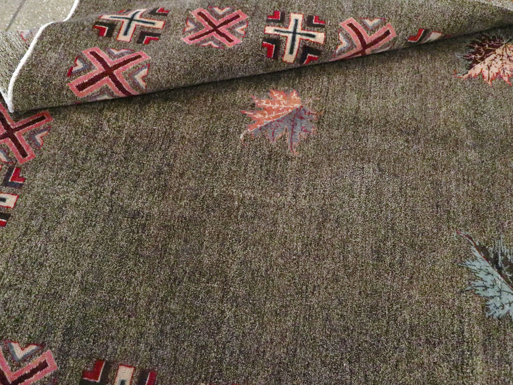 Vintage Persian Art Deco Mashad Accent Rug (Pair: 2 of 2), No.29298 - Gsblank