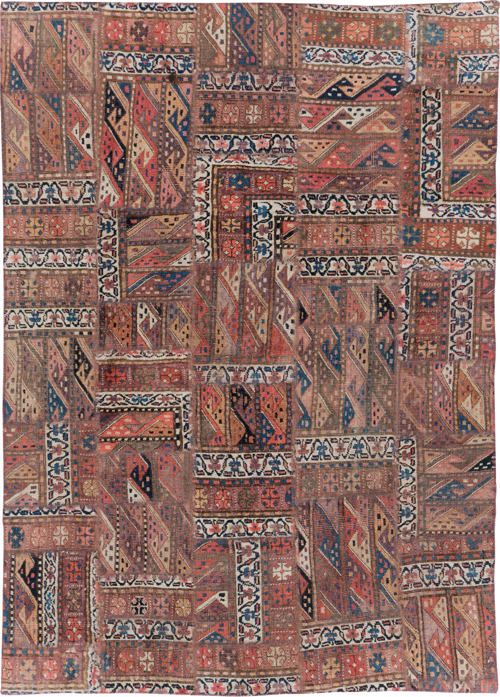 Vintage Persian Patchwork Style Accent Rug, No.29299 - Gsblank