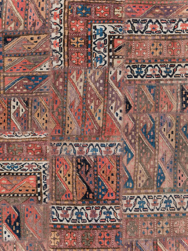Vintage Persian Patchwork Style Accent Rug, No.29299 - Gsblank