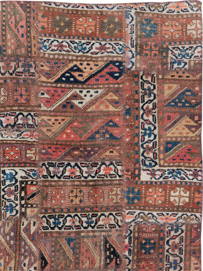 Vintage Persian Patchwork Style Accent Rug, No.29299 - Gsblank