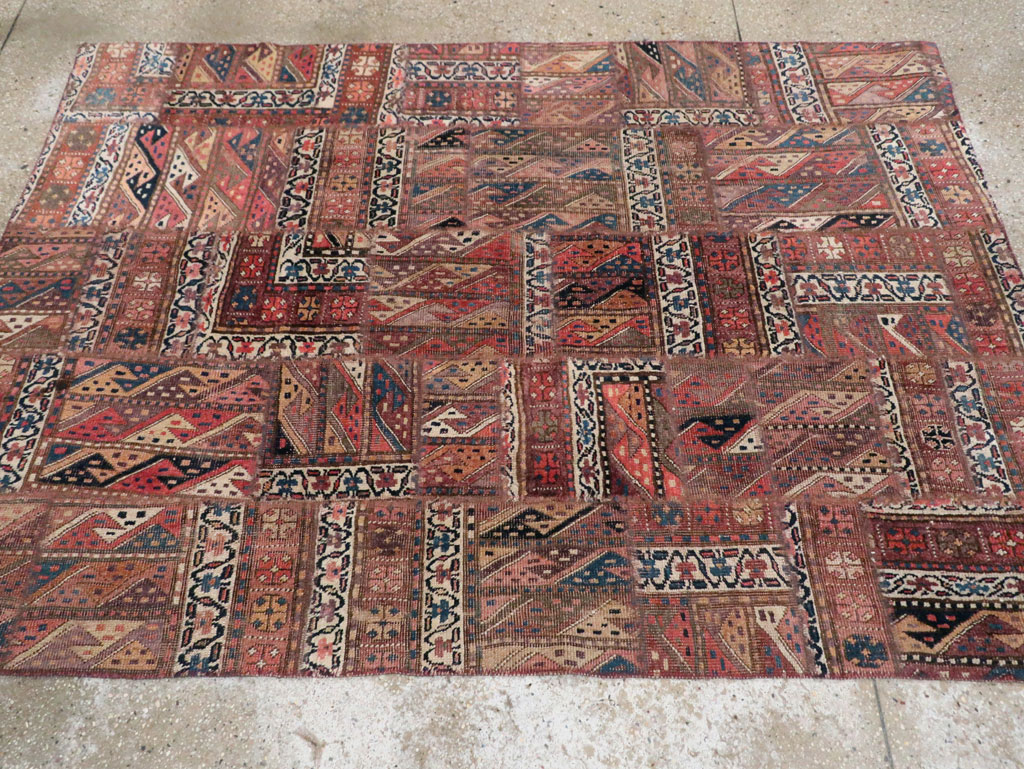 Vintage Persian Patchwork Style Accent Rug, No.29299 - Gsblank