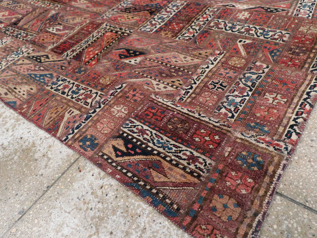 Vintage Persian Patchwork Style Accent Rug, No.29299 - Gsblank