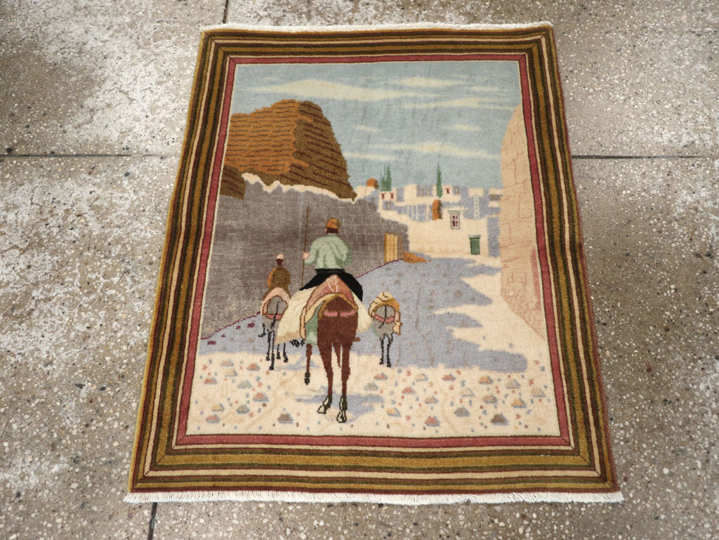 Vintage Persian Tabriz Pictorial Rug (Pair: 1 of 2), No.29300 - Gsblank