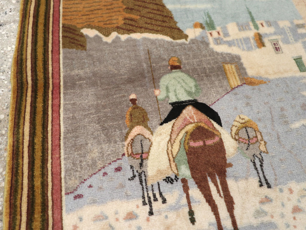 Vintage Persian Tabriz Pictorial Rug (Pair: 1 of 2), No.29300 - Gsblank