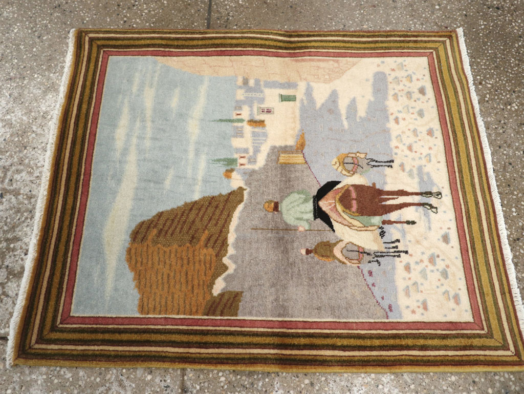 Vintage Persian Tabriz Pictorial Rug (Pair: 1 of 2), No.29300 - Gsblank