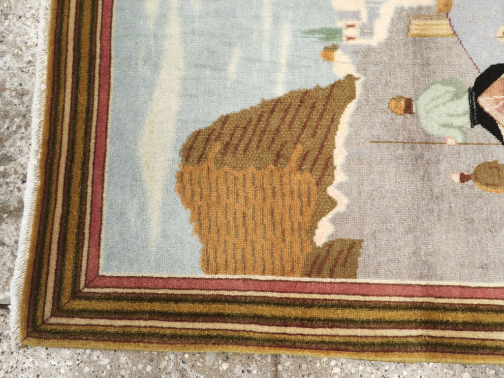 Vintage Persian Tabriz Pictorial Rug (Pair: 1 of 2), No.29300 - Gsblank