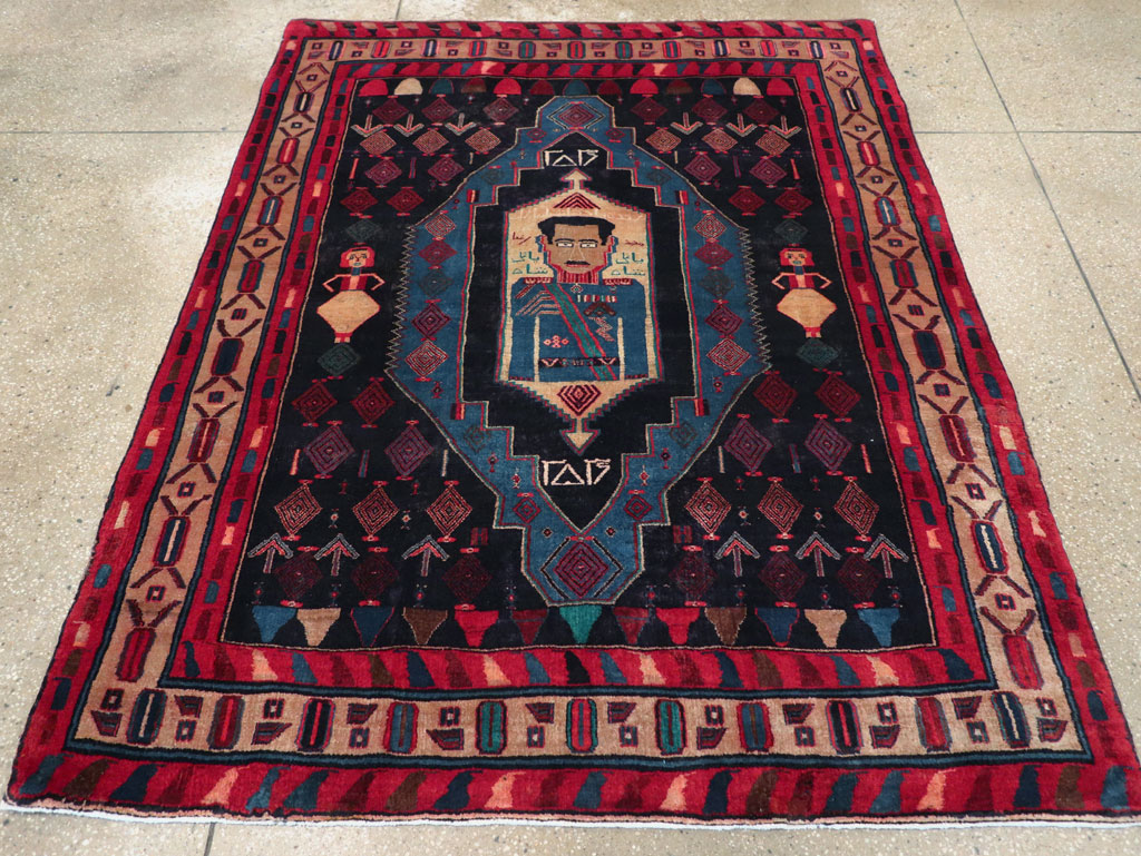 Vintage Persian Veramin Pictorial Accent Rug (Pair: 1 of 2) , No.29301 - Gsblank