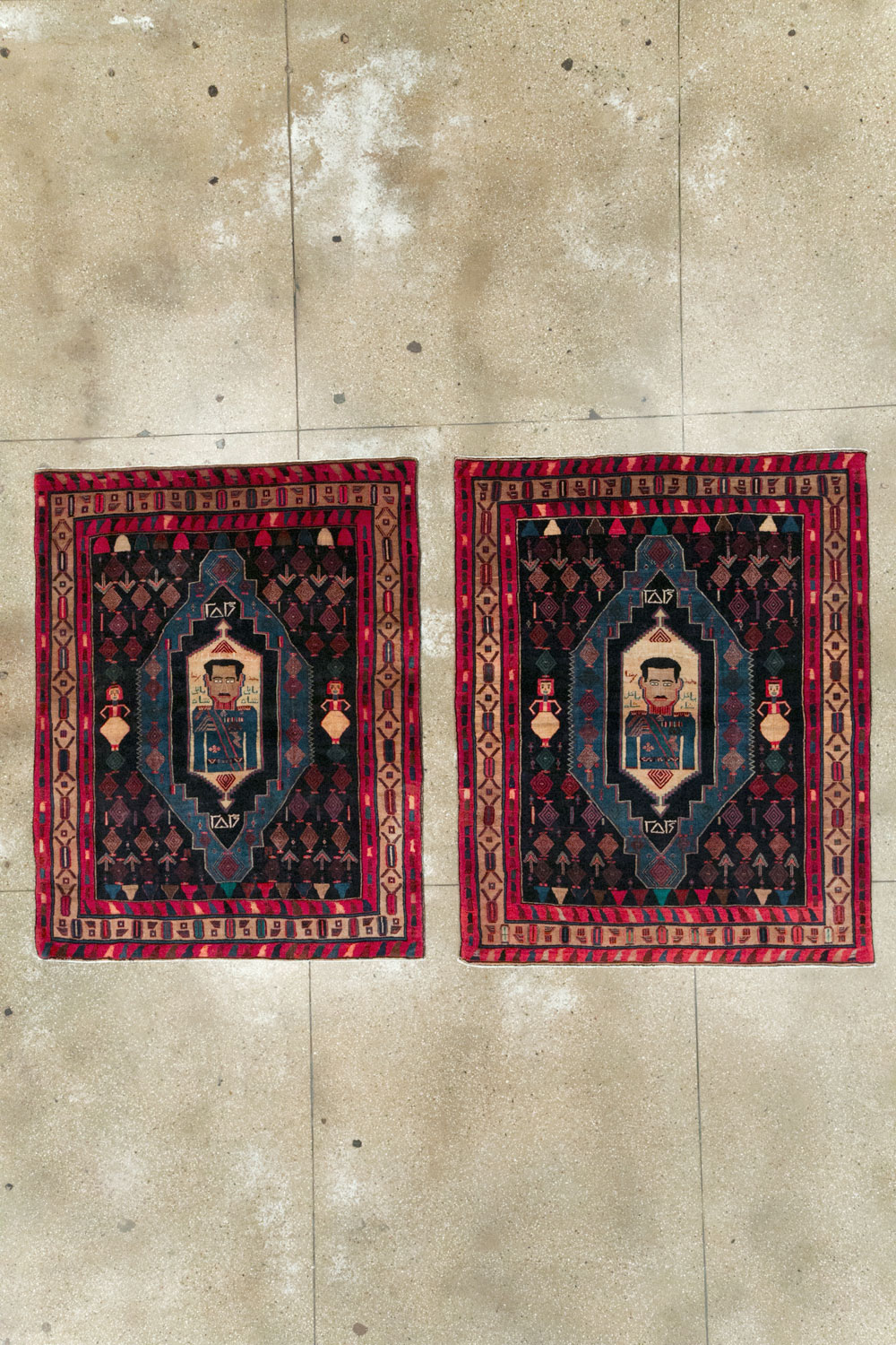 Vintage Persian Veramin Pictorial Accent Rug (Pair: 1 of 2) , No.29301 - Gsblank