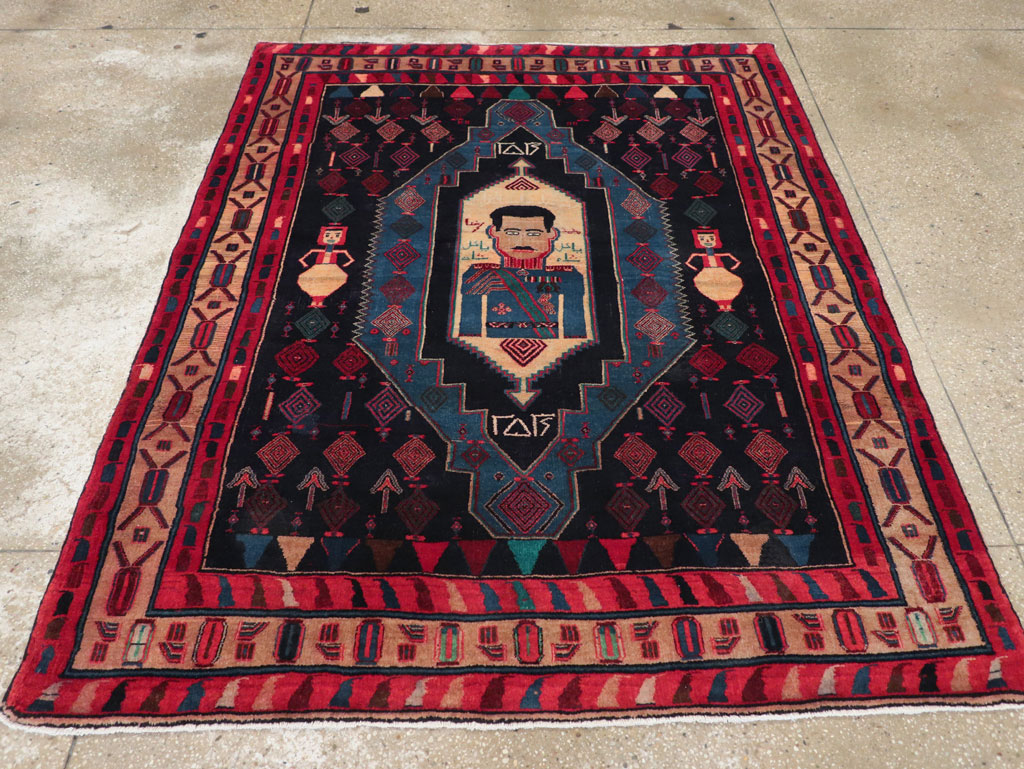 Vintage Persian Veramin Pictorial Accent Rug (Pair: 2 of 2), No.29302 - Gsblank