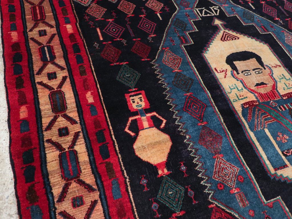 Vintage Persian Veramin Pictorial Accent Rug (Pair: 2 of 2), No.29302 - Gsblank