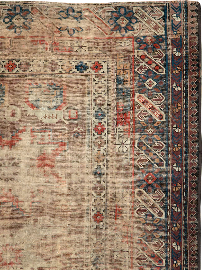 Distressed Antique Caucasian Throw Rug, No.29322 - Gsblank
