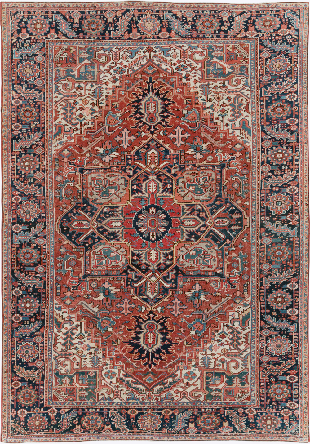 Vintage Persian Heriz Room Size Carpet, No.29332 - Gsblank