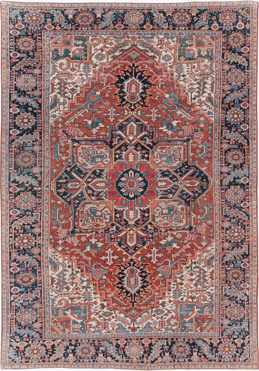 Vintage Persian Heriz Room Size Carpet, No.29332 - Gsblank