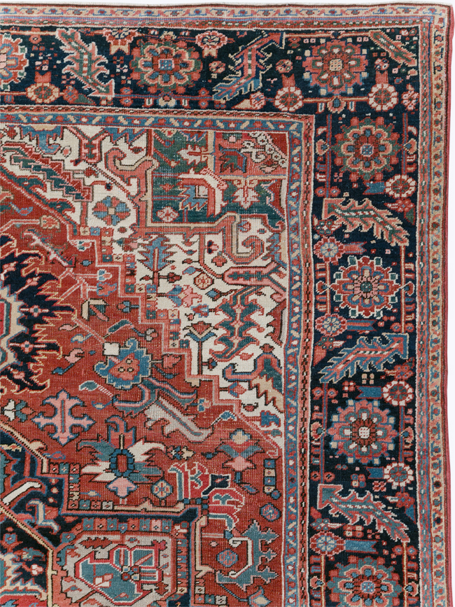 Vintage Persian Heriz Room Size Carpet, No.29332 - Gsblank