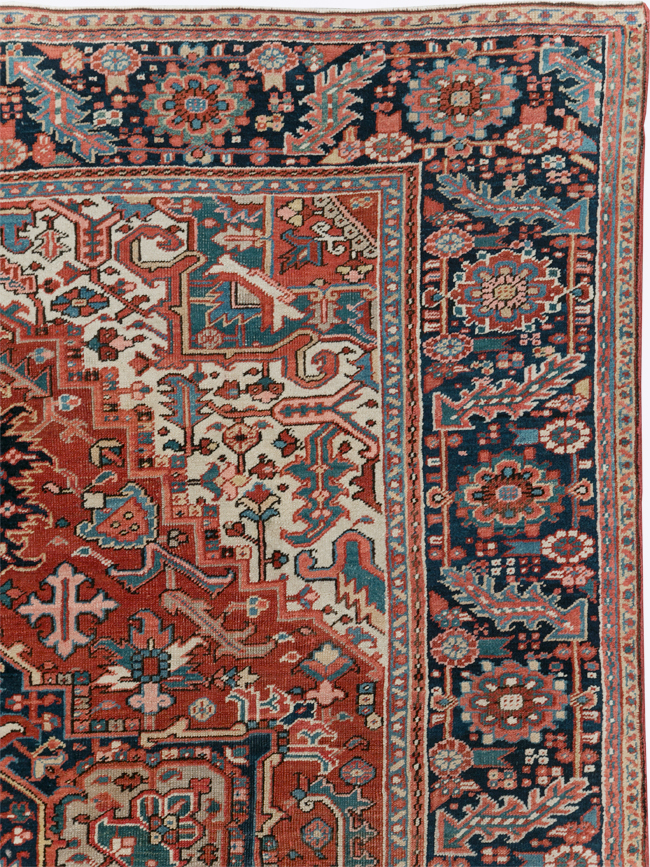 Vintage Persian Heriz Room Size Carpet, No.29332 - Gsblank