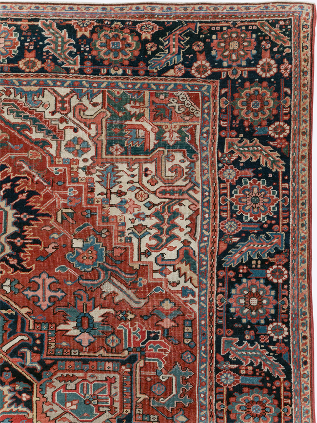 Vintage Persian Heriz Room Size Carpet, No.29332 - Gsblank