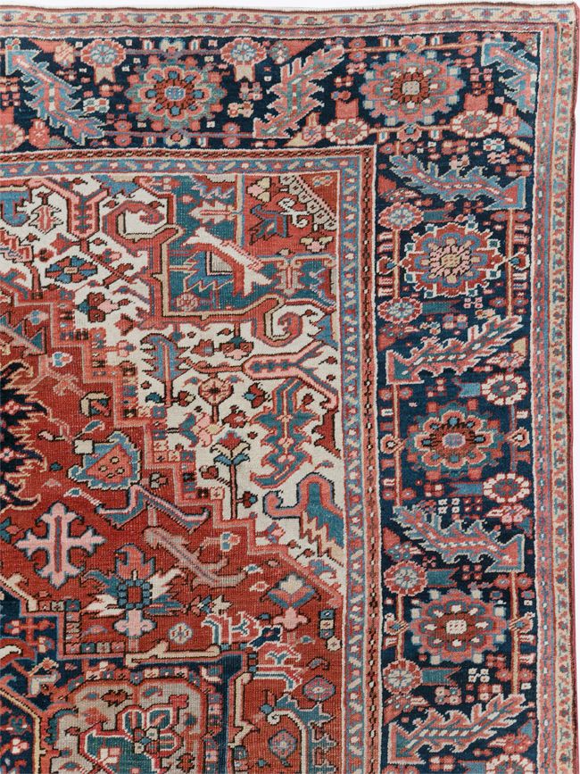 Vintage Persian Heriz Room Size Carpet, No.29332 - Gsblank