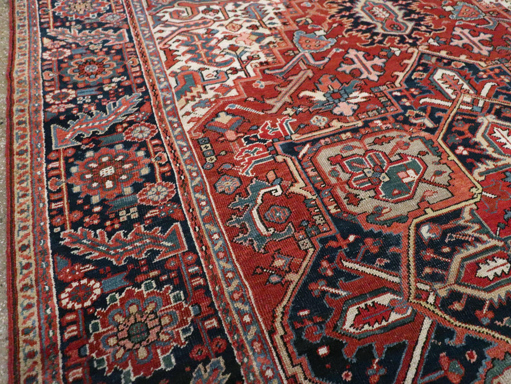 Vintage Persian Heriz Room Size Carpet, No.29332 - Gsblank