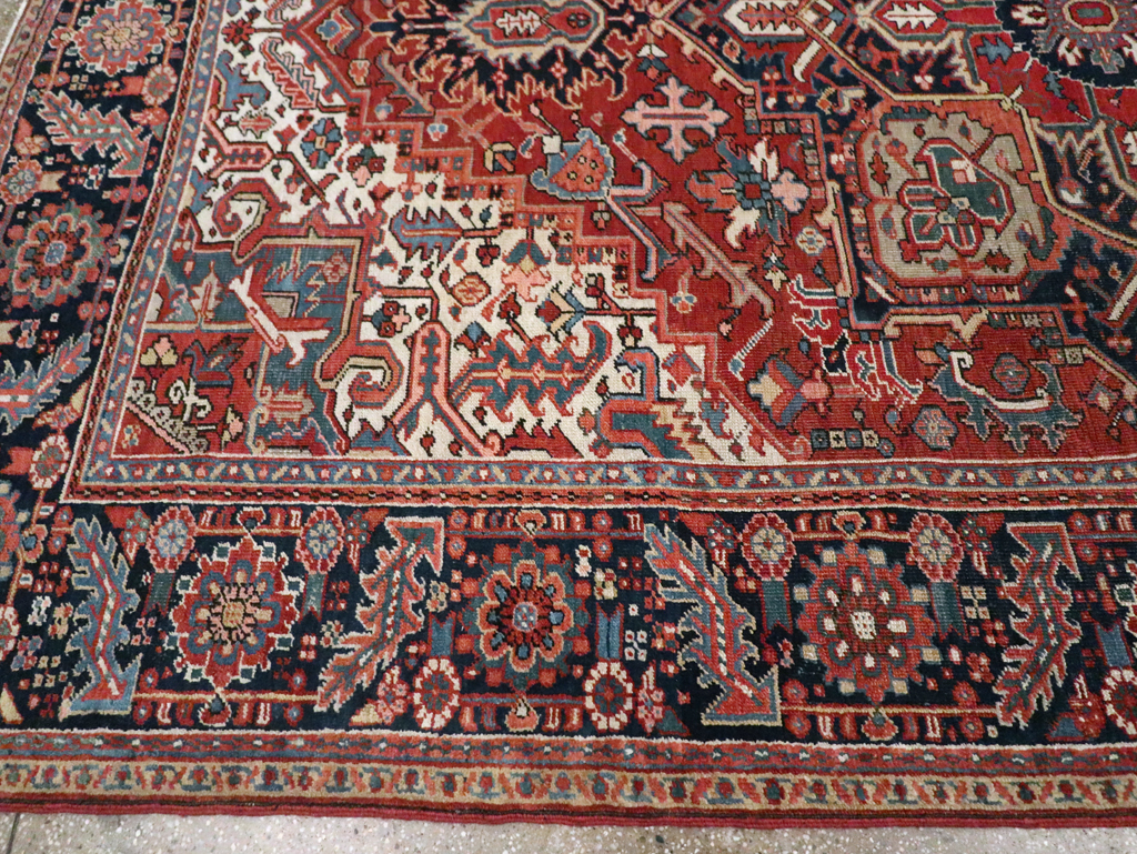 Vintage Persian Heriz Room Size Carpet, No.29332 - Gsblank