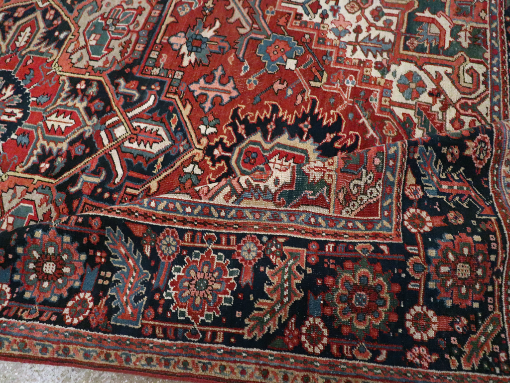 Vintage Persian Heriz Room Size Carpet, No.29332 - Gsblank