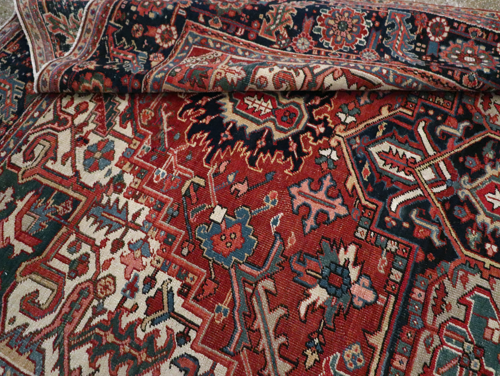 Vintage Persian Heriz Room Size Carpet, No.29332 - Gsblank
