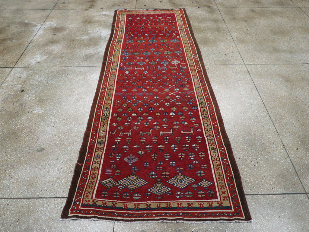 Vintage Persian Kurd Wide Gallery Runner, No.29333 - Gsblank