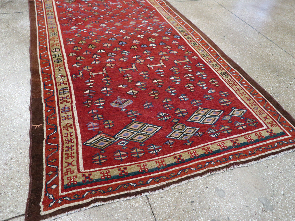 Vintage Persian Kurd Wide Gallery Runner, No.29333 - Gsblank