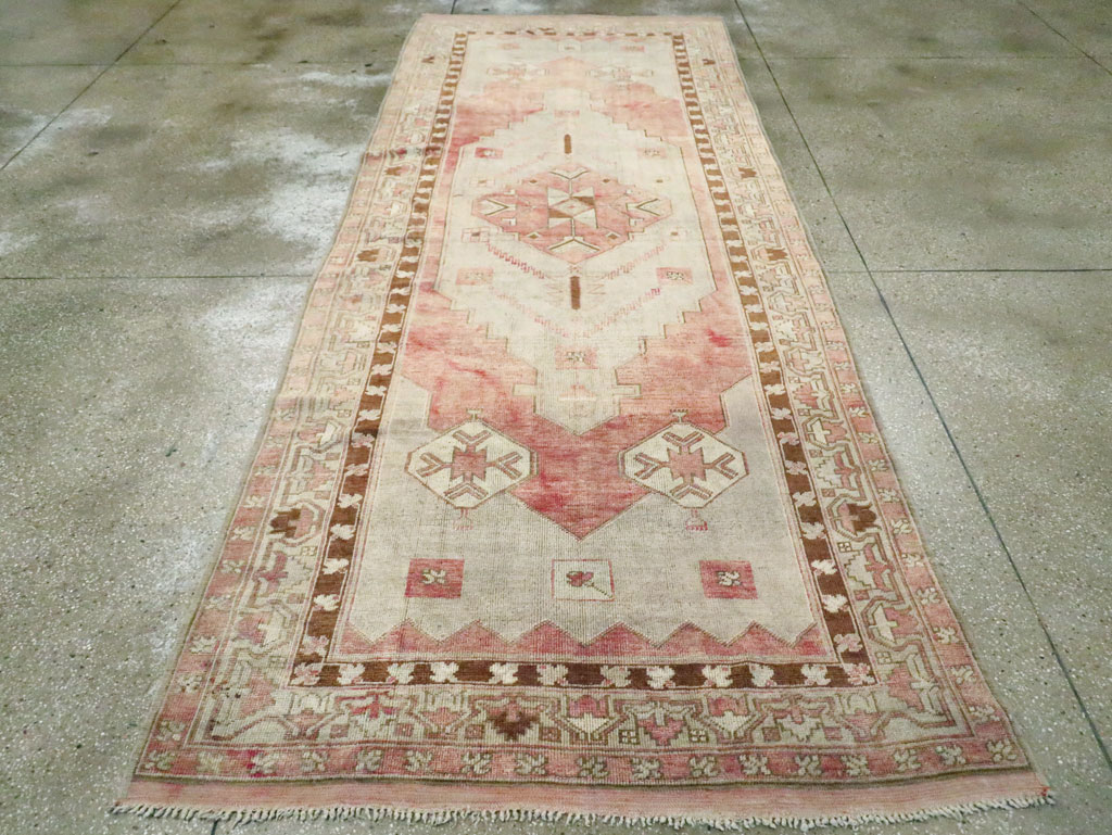 Vintage Turkish Anatolian Wide Gallery Runner, No.29342 - Gsblank