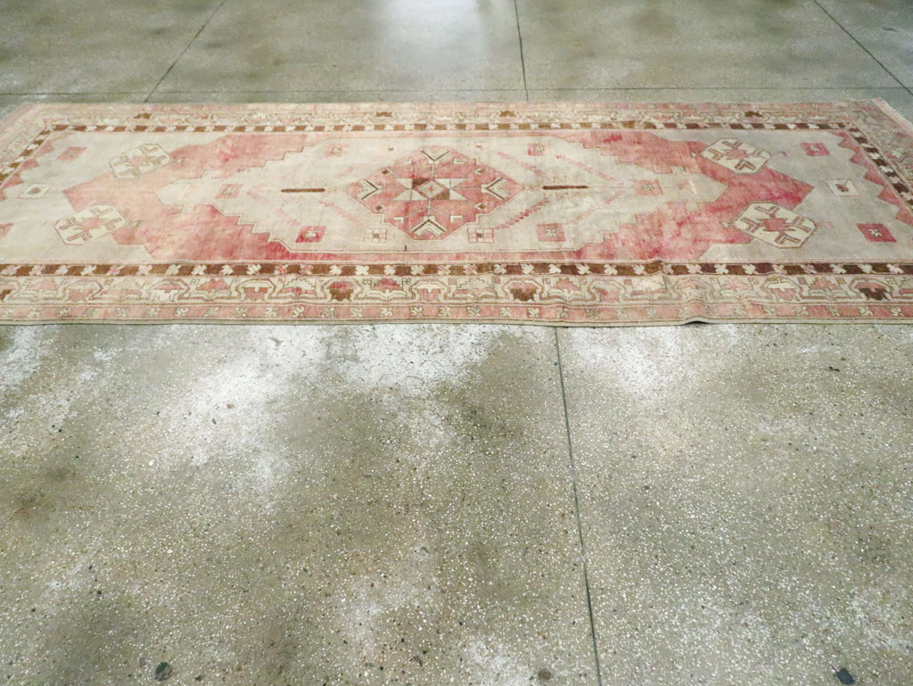 Vintage Turkish Anatolian Wide Gallery Runner, No.29342 - Gsblank