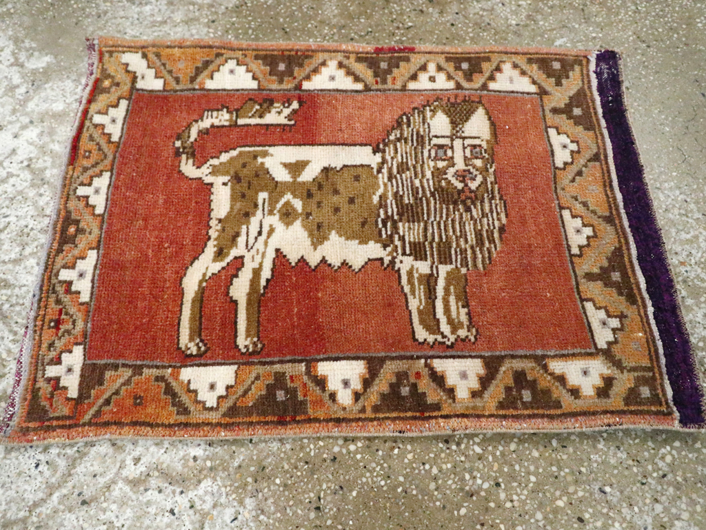 Vintage Turkish Anatolian Pictorial Rug (Pair: 1 of 2), No.29349 - Gsblank