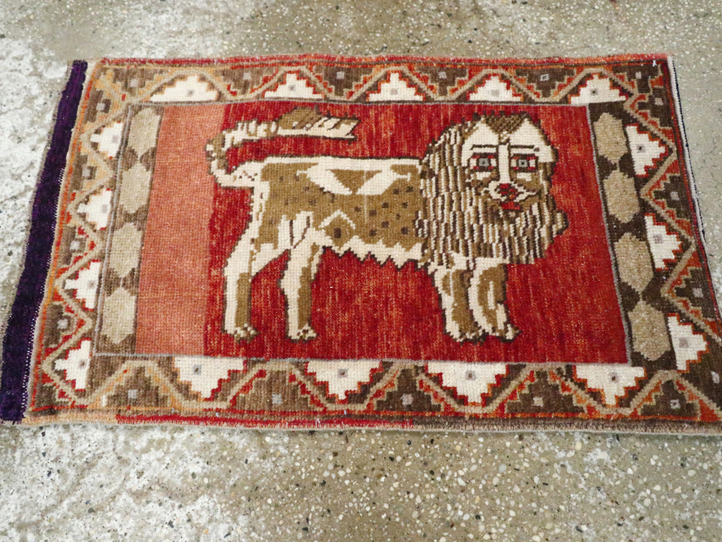 Vintage Turkish Anatolian Pictorial Rug (Pair: 2 of 2), No.29350 - Gsblank