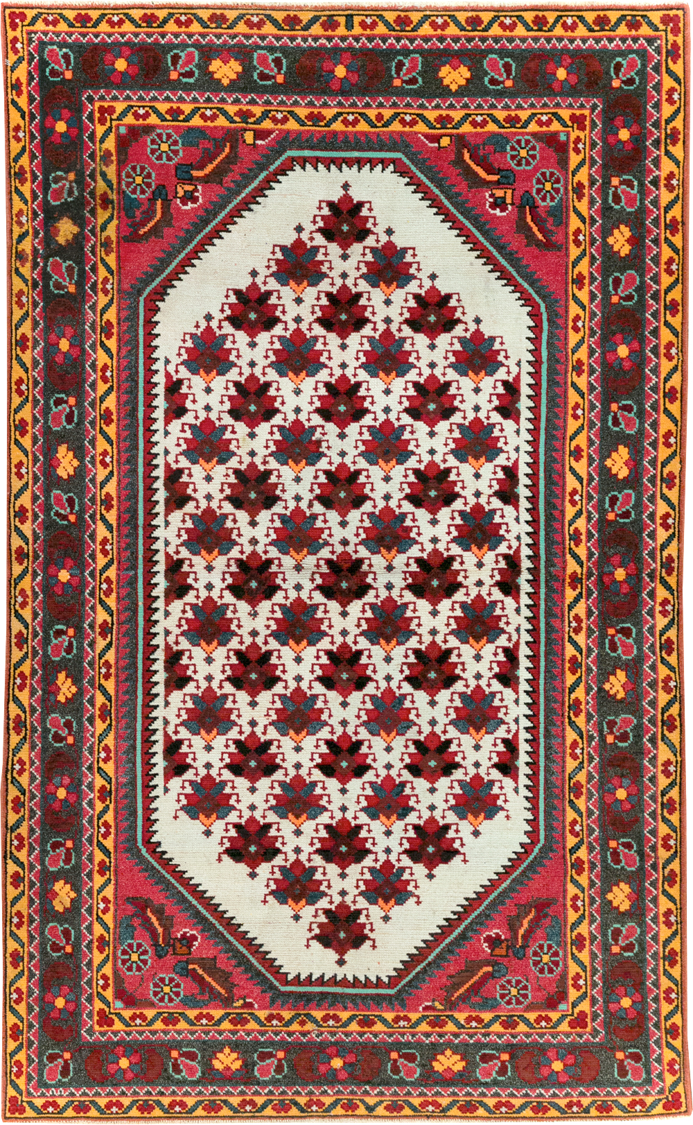Vintage Persian Malayer Throw Rug, No.29360 - Gsblank