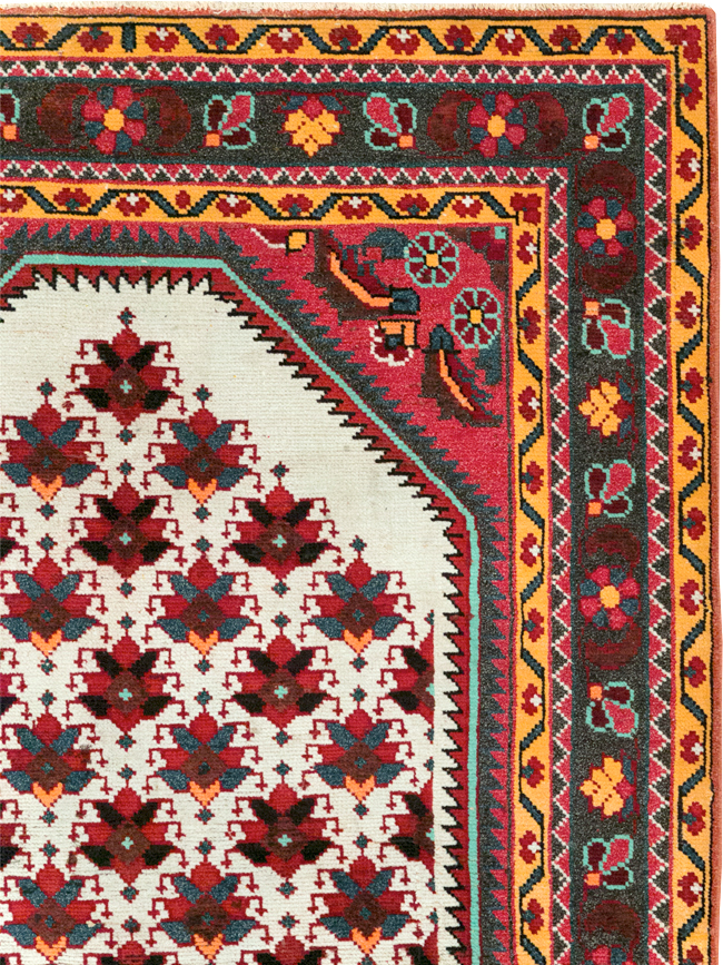Vintage Persian Malayer Throw Rug, No.29360 - Gsblank