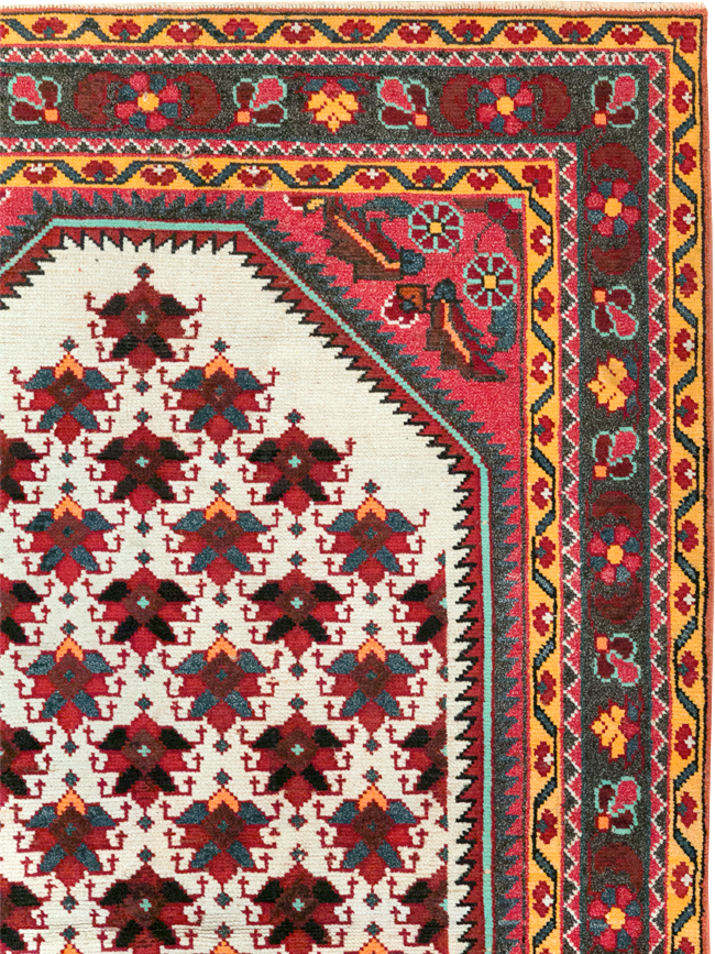 Vintage Persian Malayer Throw Rug, No.29360 - Gsblank