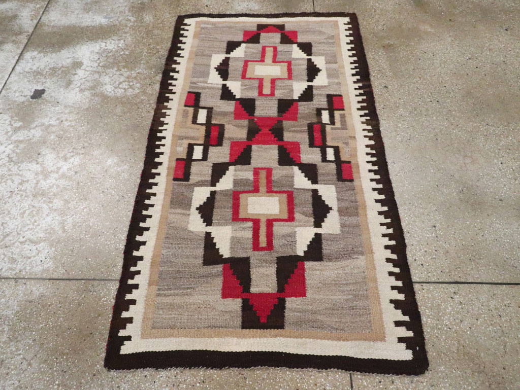 Vintage American Navajo Flatweave Rug, No.29377 - Gsblank