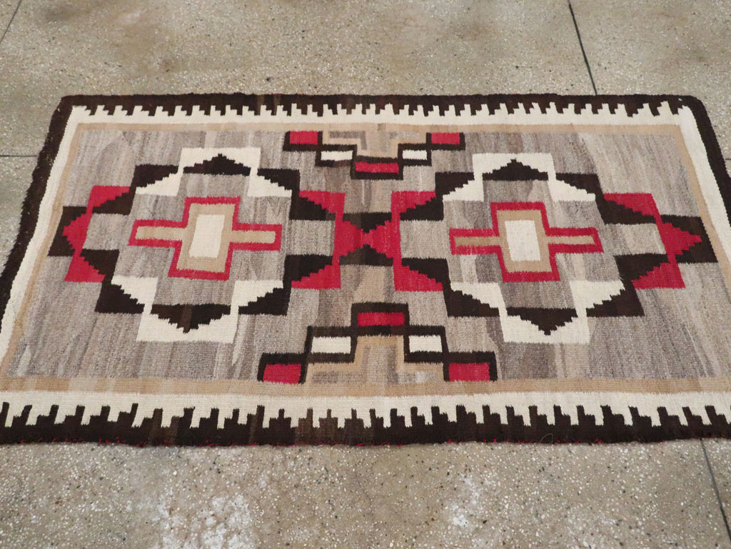 Vintage American Navajo Flatweave Rug, No.29377 - Gsblank