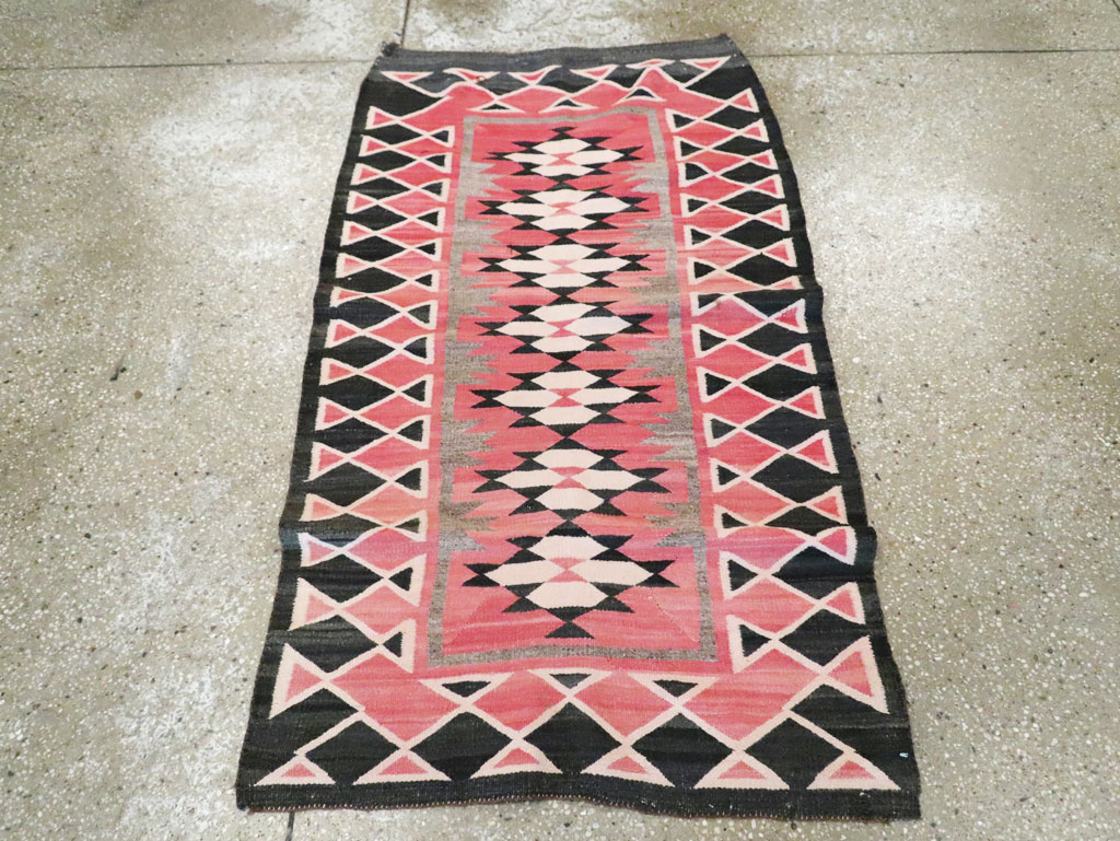 Vintage American Navajo Flatweave Rug, No.29378 - Gsblank