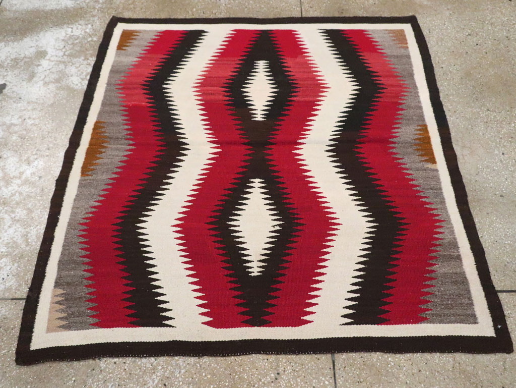 Vintage American Navajo Flatweave Rug, No.29387 - Gsblank