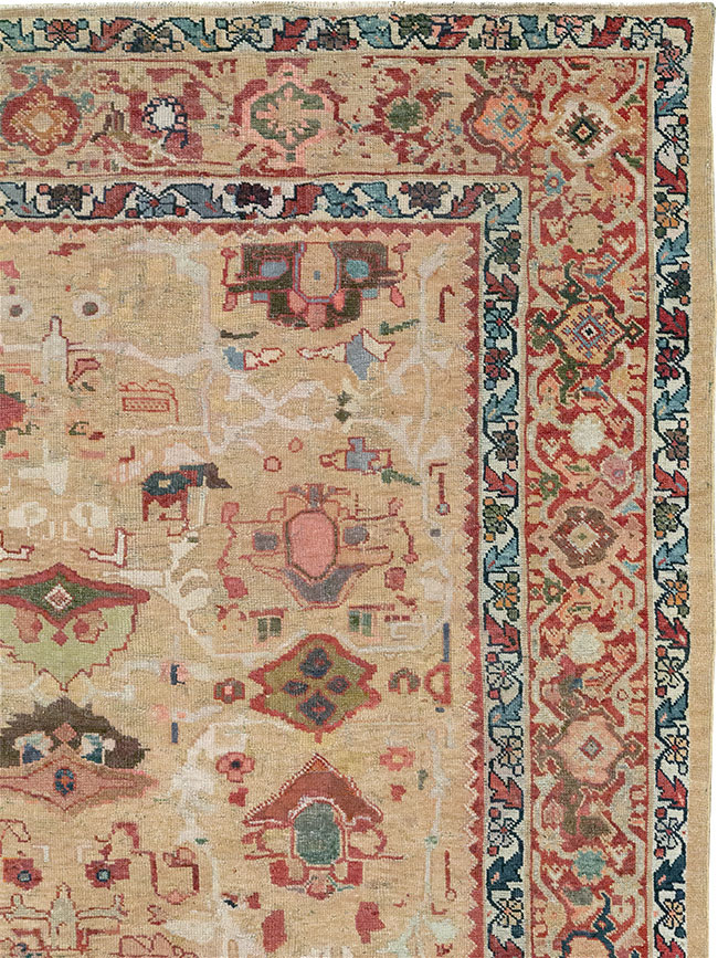 Antique Persian Mahal Room Size Carpet, No.29389 - Gsblank