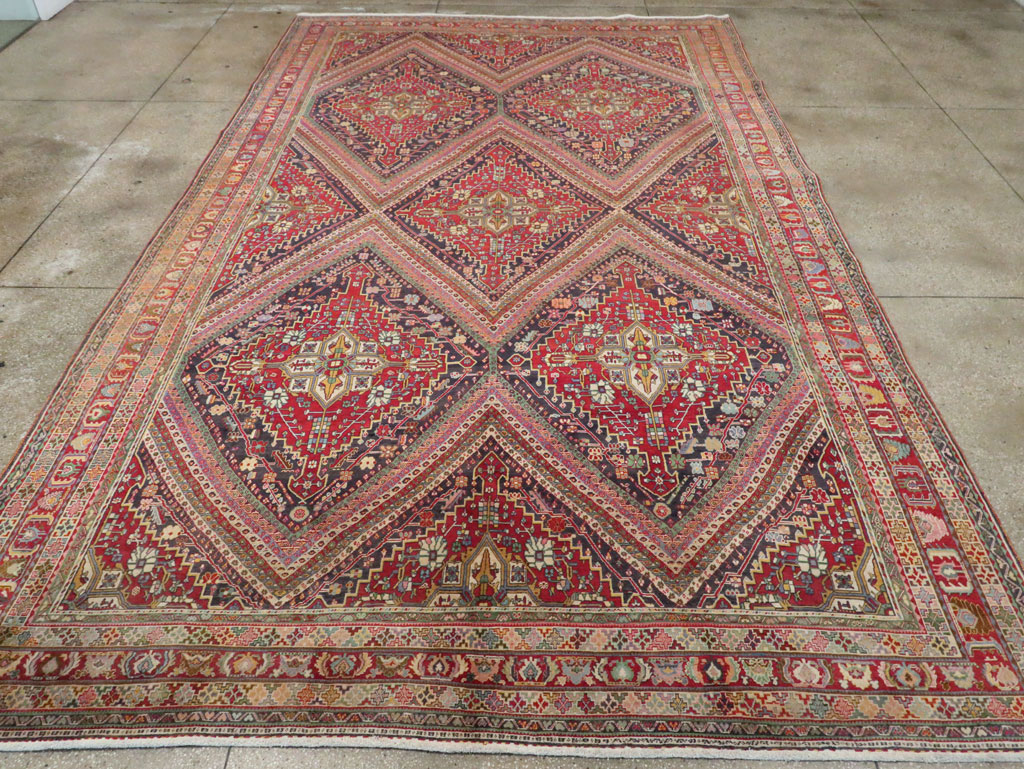 Large Vintage Persian Afshar Carpet, No.29390 - Gsblank