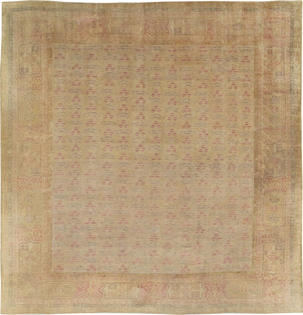 Antique Turkish Oushak Square Room Size Carpet, No.29405 - Gsblank