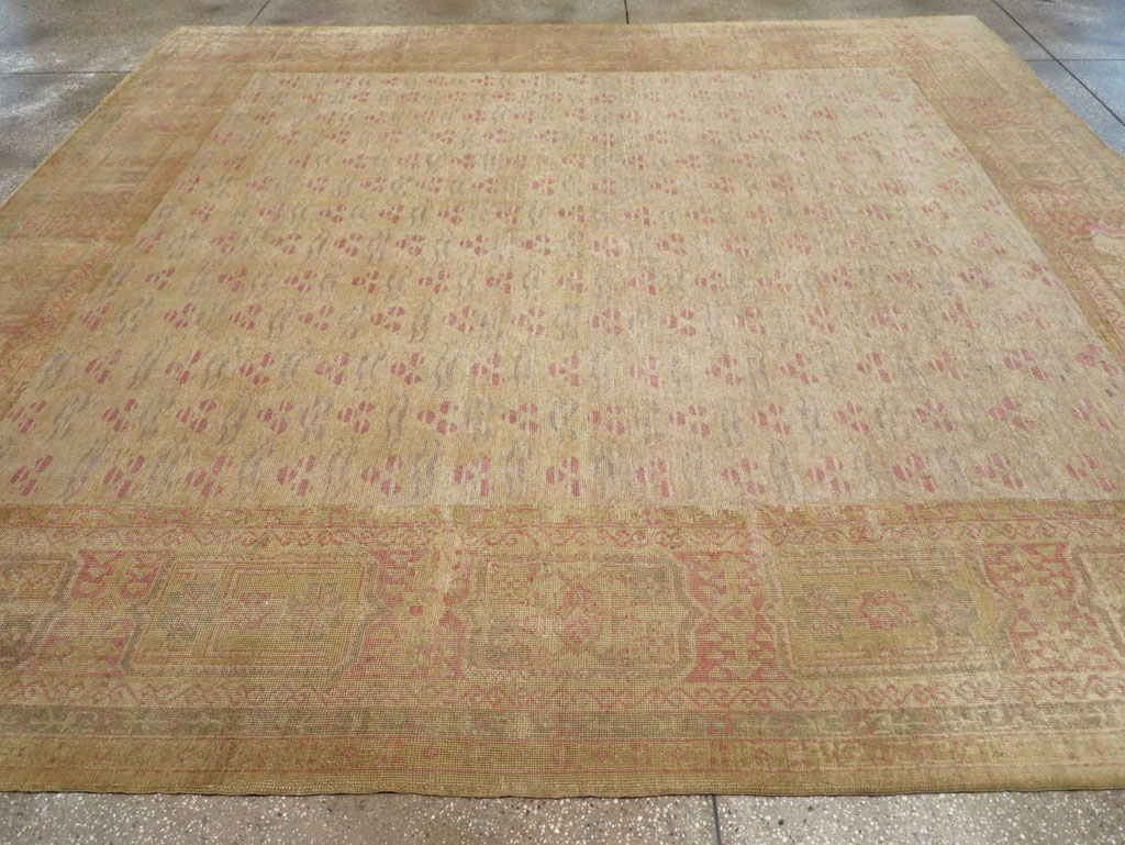Antique Turkish Oushak Square Room Size Carpet, No.29405 - Gsblank