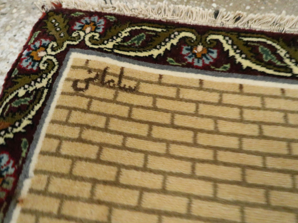 Vintage Persian Tabriz Pictorial Rug, No.29408 - Gsblank