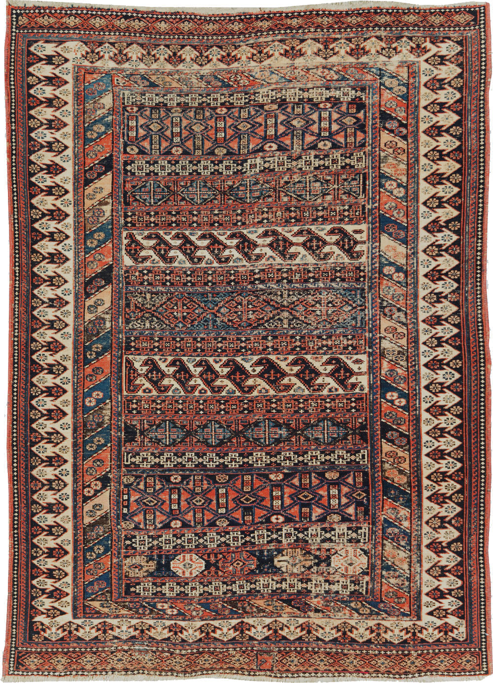 Antique Central Asian Soumak Accent Rug, No.29409 - Gsblank